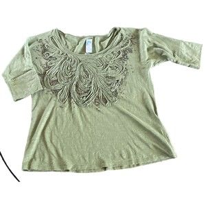 NWT Anthropologie Green Top/Blouse Size Small